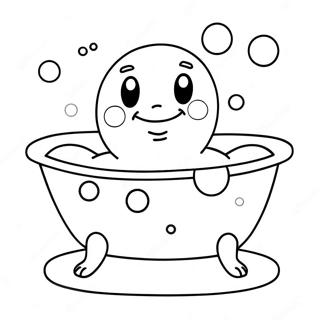 Cheerful Bubble Bath Coloring Page 2391-1906