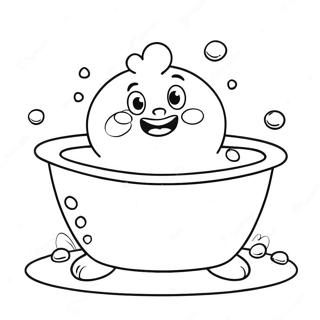 Cheerful Bubble Bath Coloring Page 2391-1907