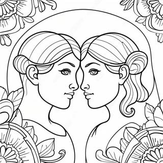 Gemini Zodiac Sign Coloring Page 23952-18909