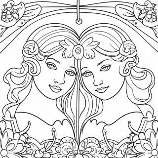 Gemini Zodiac Sign Coloring Page 23952-18910