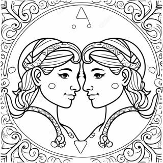 Gemini Zodiac Sign Coloring Page 23952-18911