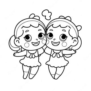 Gemini Twins In A Playful Scene Coloring Page 23953-18917