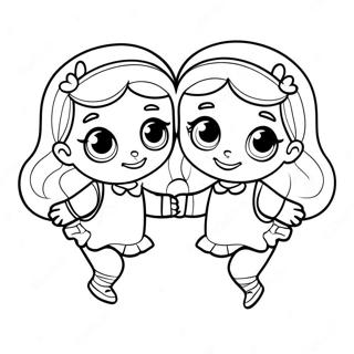 Gemini Twins In A Playful Scene Coloring Page 23953-18920