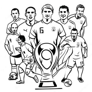 Exciting World Cup Soccer Players Coloring Page 24003-18945