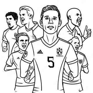 Exciting World Cup Soccer Players Coloring Page 24003-18946