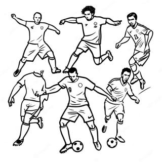 Exciting World Cup Soccer Players Coloring Page 24003-18948