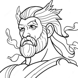 Zeus With Thunderbolt Coloring Page 2401-1920