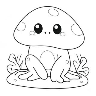 Cute Mushroom Frog Coloring Pages