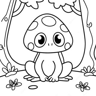 Cute Mushroom Frog Coloring Pages