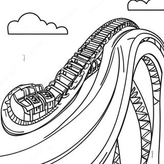 Colorful Roller Coaster In Amusement Park Coloring Page 24053-19018