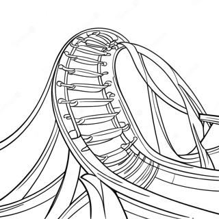 Colorful Roller Coaster In Amusement Park Coloring Page 24053-19020