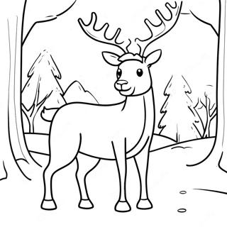 Realistic Reindeer Coloring Pages