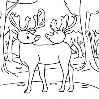 Realistic Reindeer In A Winter Wonderland Coloring Page 240-190