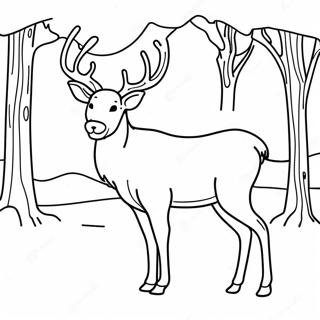 Realistic Reindeer In A Winter Wonderland Coloring Page 240-192