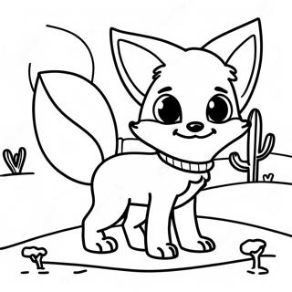 Cute Fennec Fox In Desert Coloring Page 24103-19035