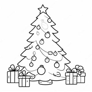 Festive Christmas Tree Coloring Page 24113-19039