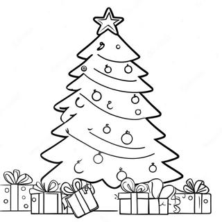 Festive Christmas Tree Coloring Page 24113-19040