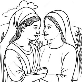 Ruth And Naomi Friendship Coloring Page 24142-19060