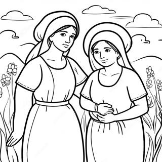 Ruth And Naomi Harvest Scene Coloring Page 24143-19071