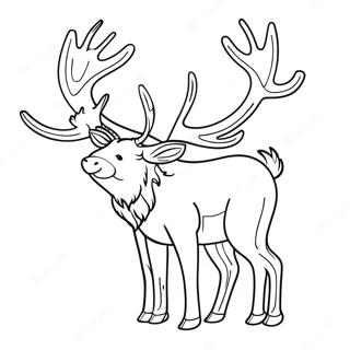 Majestic Reindeer With Antlers Coloring Page 241-197