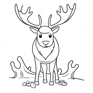 Majestic Reindeer With Antlers Coloring Page 241-198