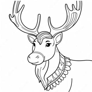 Majestic Reindeer With Antlers Coloring Page 241-199