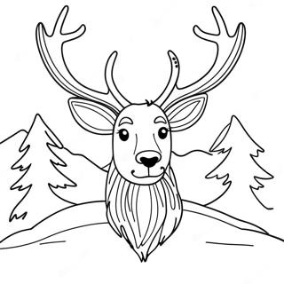 Majestic Reindeer With Antlers Coloring Page 241-200