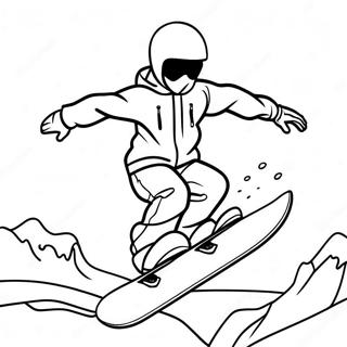 Cool Snowboarder In Action Coloring Page 24213-19121