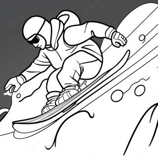 Cool Snowboarder In Action Coloring Page 24213-19122