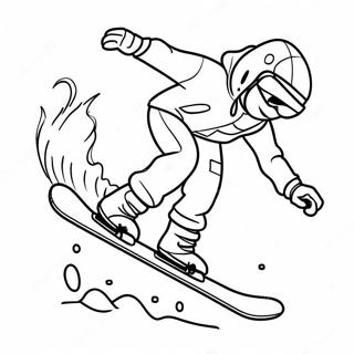 Cool Snowboarder In Action Coloring Page 24213-19123