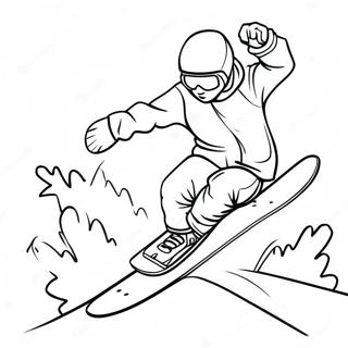 Cool Snowboarder In Action Coloring Page 24213-19124