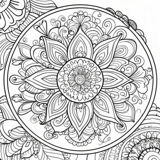 Pagina Da Colorare Mandala Con Sfondo Nero 24232-19139