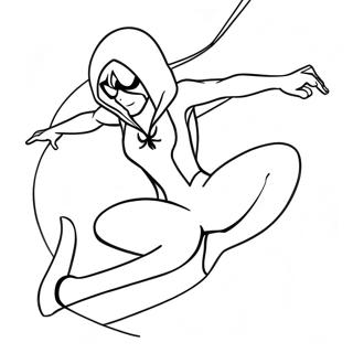 Spider Gwen Action Pose Coloring Page 24272-19179