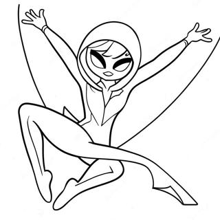 Spider Gwen Action Pose Coloring Page 24272-19180