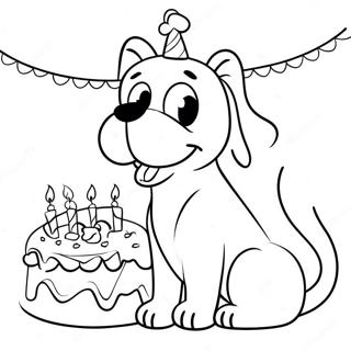 犬の誕生日パーティーぬりえページ 24282-19176