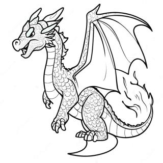 Majestic Fire Dragon Flying Coloring Page 24313-19198