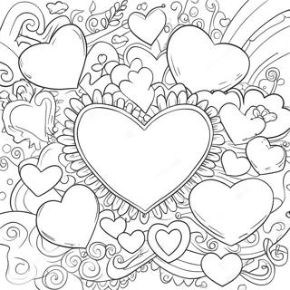 Cute Valentine Hearts Coloring Page 24383-19249