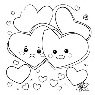 Cute Valentine Hearts Coloring Page 24383-19250