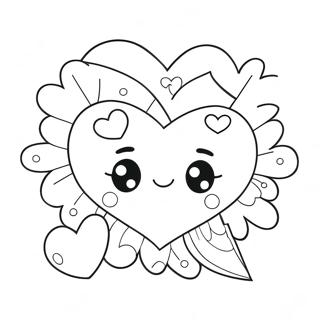 Cute Valentine Hearts Coloring Page 24383-19251