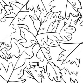 Colorful Autumn Leaves Coloring Page 24393-19270