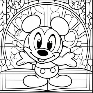 Disney Stained Glass Mickey Mouse Coloring Page 24422-19311