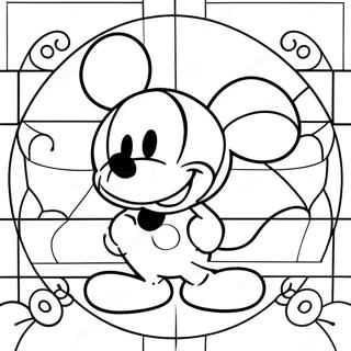 Disney Stained Glass Mickey Mouse Coloring Page 24422-19312