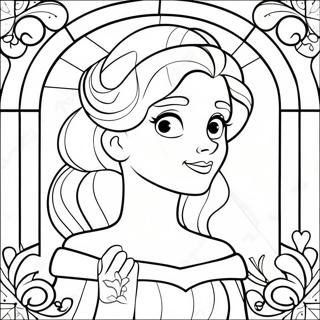 Colorful Disney Princess Stained Glass Coloring Page 24423-19278