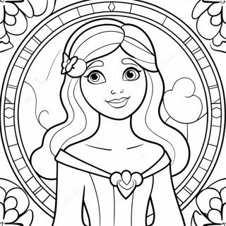 Colorful Disney Princess Stained Glass Coloring Page 24423-19280