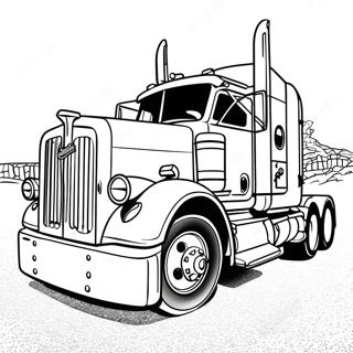 क्लासिक Peterbilt ट्रक का रंग भरने वाला पृष्ठ 24463-19331