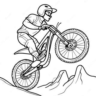 Cool Mountain Biker Jumping Coloring Page 24473-19333