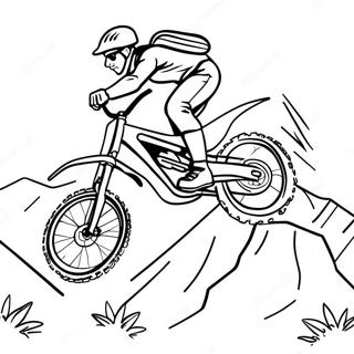 Cool Mountain Biker Jumping Coloring Page 24473-19335