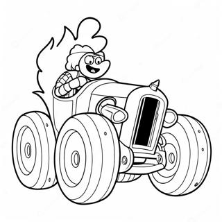 Bone Shaker Racing Through Flames Coloring Page 24503-19367