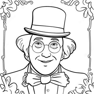 Golden Ticket Willy Wonka Coloring Page 2451-1961