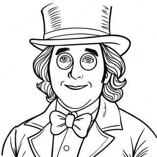 Golden Ticket Willy Wonka Coloring Page 2451-1963